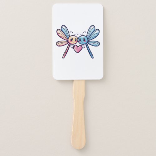 Dragonfly couple in love animal Valentines Day  Hand Fan