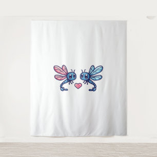 Dragonfly couple in love animal Valentine's Day Tapestry