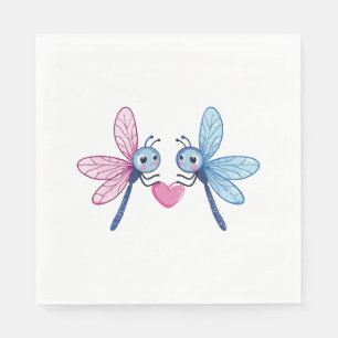 Dragonfly couple love couple in love napkins