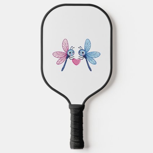 Dragonfly couple love couple in love pickleball paddle