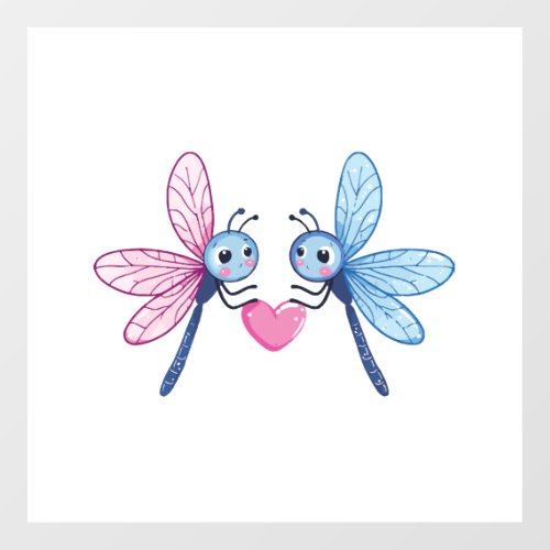 Dragonfly couple love couple in love wall decal 