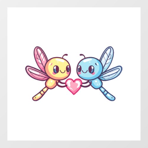 Dragonfly couple love couple in love  wall decal 