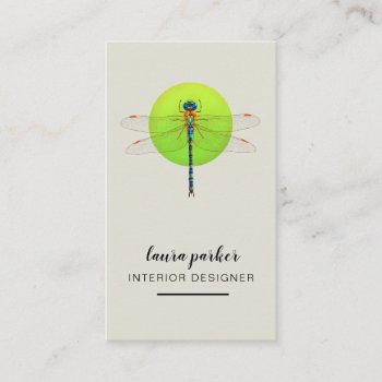 Dragonfly Creative Designer Nature Green Business Card by tsrao100 at Zazzle