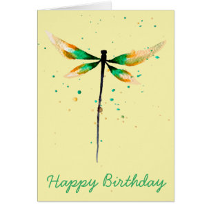 Dragonfly cute watercolor illustration cards