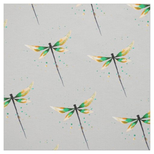 Dragonfly cute watercolor illustration fabric