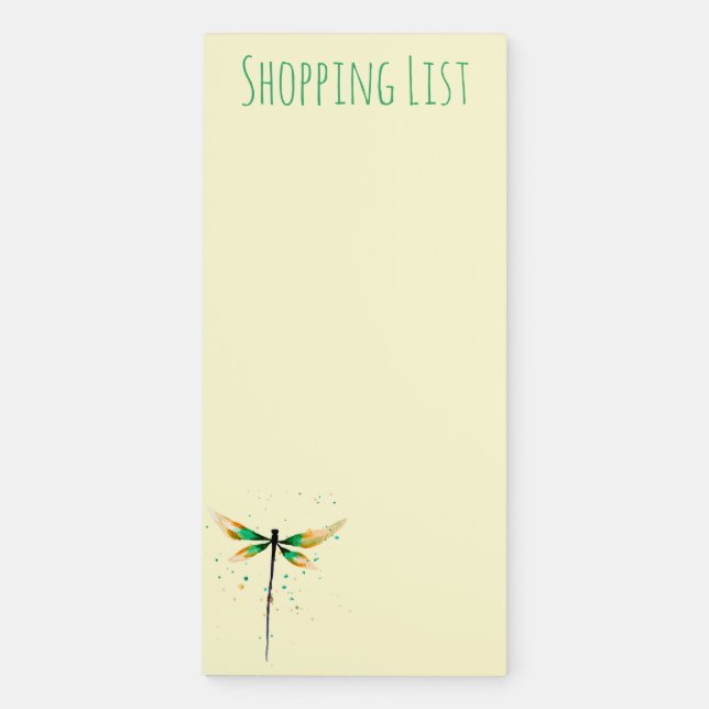 Dragonfly cute watercolor illustration magnetic notepad (Front)