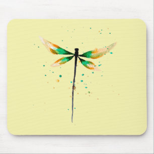 Dragonfly cute watercolor illustration mouse pad
