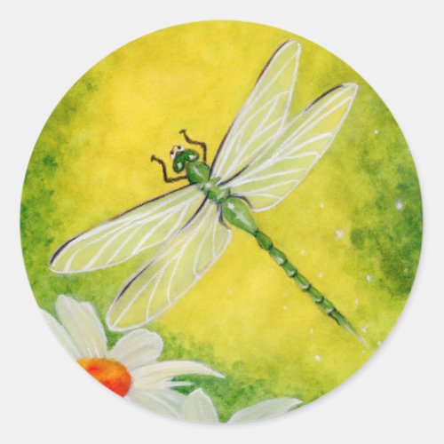 Dragonfly Daises Sticker