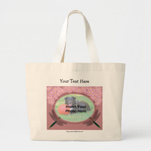 Dragonfly Daisies Add Your Photo Template Tote Bag