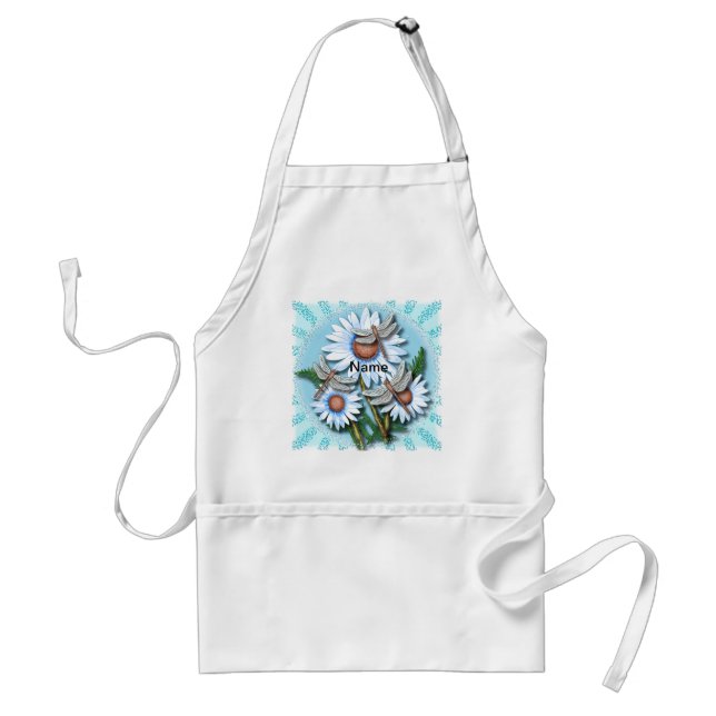 Dragonfly Daisies  Adult Apron (Front)