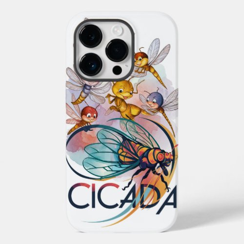 Dragonfly Dance A Vibrant Cicada Composition Case_Mate iPhone 14 Pro Case