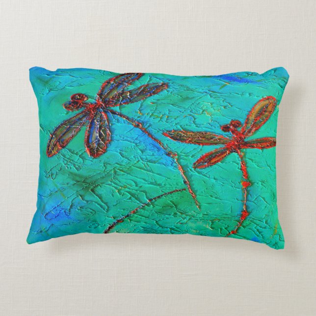 Dragonfly Dance Accent Pillow (Back)