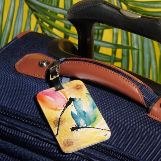 Dragonfly Dance Acrylic Luggage Tag (Front Insitu 1)