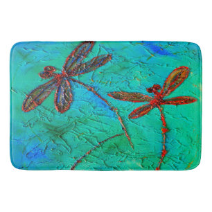 Dragonfly Dance Bathroom Mat