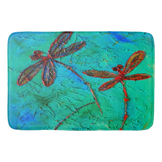 Dragonfly Dance Bathroom Mat (Front)