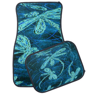 Dragonfly Dance Blue Tango Car Floor Mat