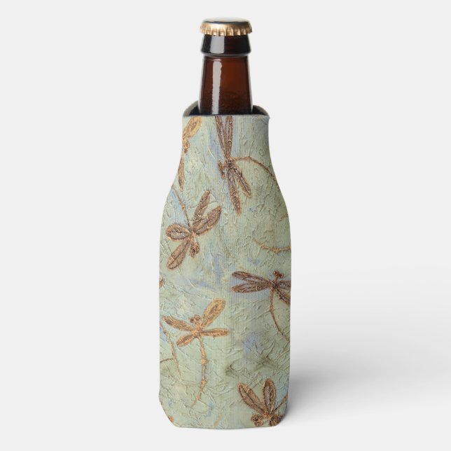 Dragonfly Dance Gold Bottle Cooler (Bottle Front)