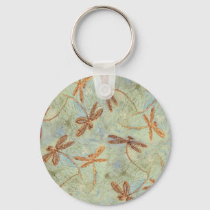 Dragonfly Dance Gold Keychain
