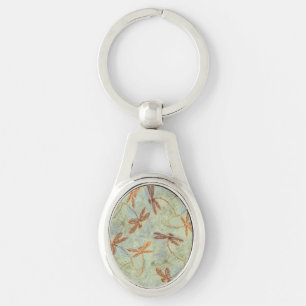 Dragonfly Dance Gold Keychain