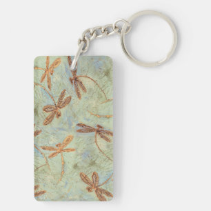 Dragonfly Dance Gold Keychain