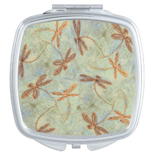 Dragonfly Dance Gold Mirror For Makeup