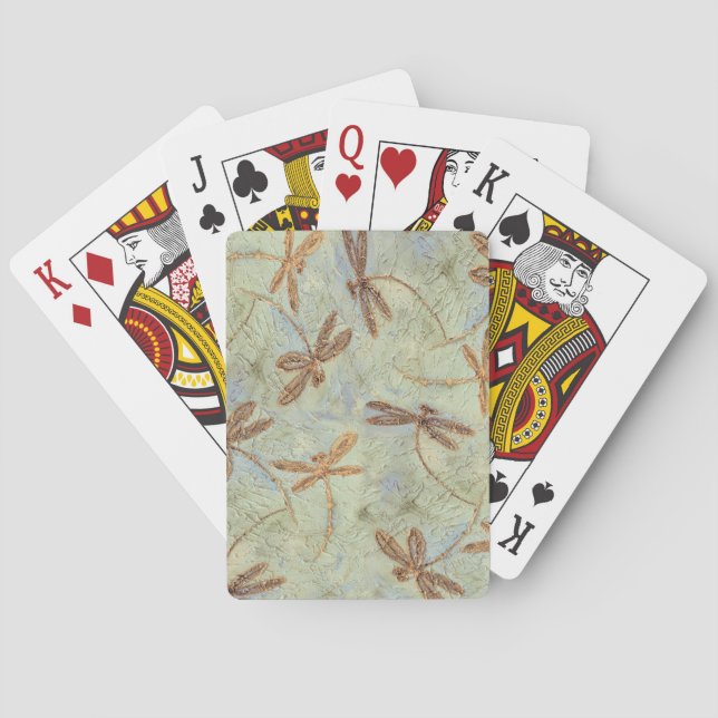 Dragonfly Dance Gold Poker Cards (Back)
