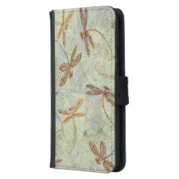 Dragonfly Dance Gold Samsung Galaxy S5 Wallet Case