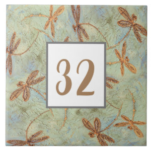 Dragonfly Dance Gold Tile Number