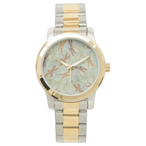 Dragonfly Dance Gold Watch