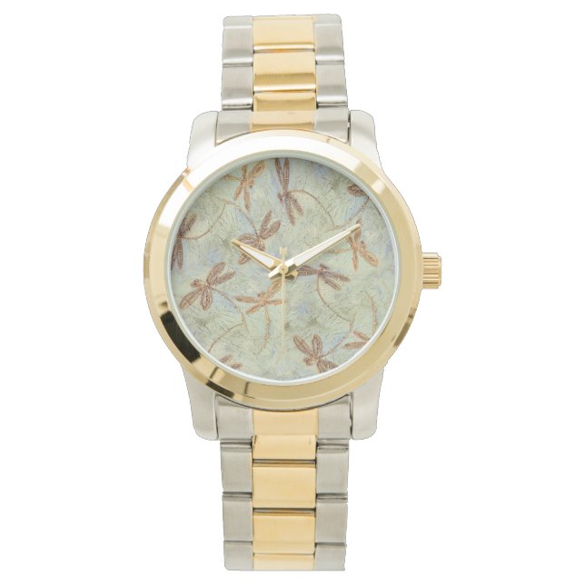 Dragonfly Dance Gold Watch (Front)