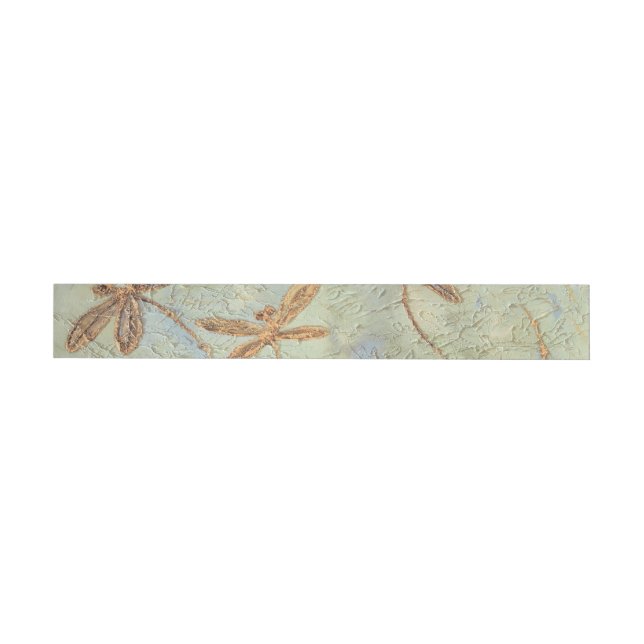 Dragonfly Dance Gold Wrap Around Address Label (Individual)