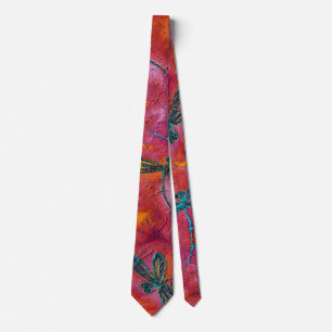 Dragonfly Dance Hot Fuchsia Neck Tie