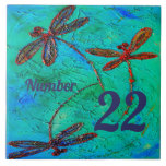 Dragonfly Dance House Number Tile