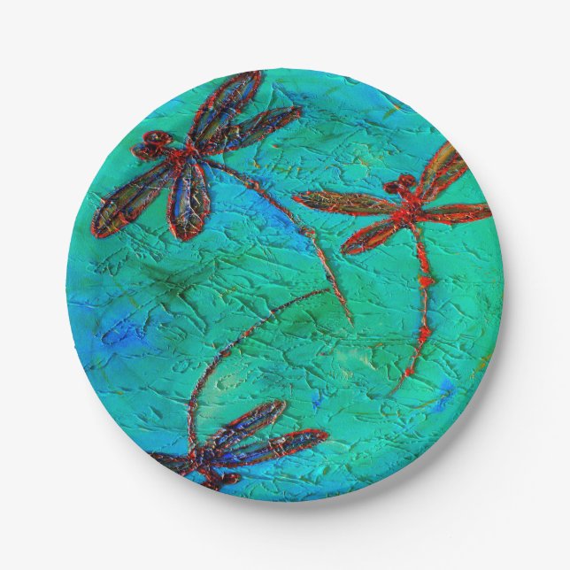 Dragonfly Dance Paper Plates (Front)