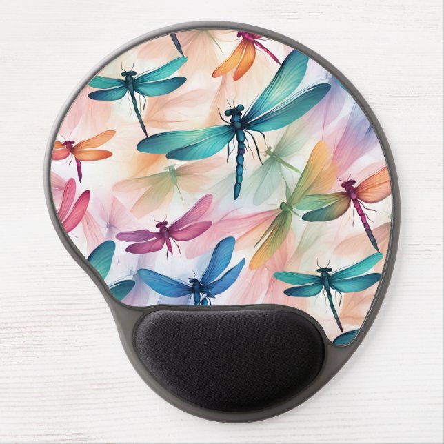 Dragonfly Dance Print Cut Sew Bag Gel Mouse Pad (Front)