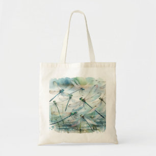Dragonfly Dance REF181 - Watercolor Tote Bag