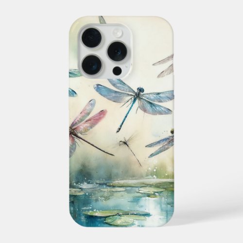 Dragonfly Dance REF201 _ Watercolor iPhone 15 Pro Case