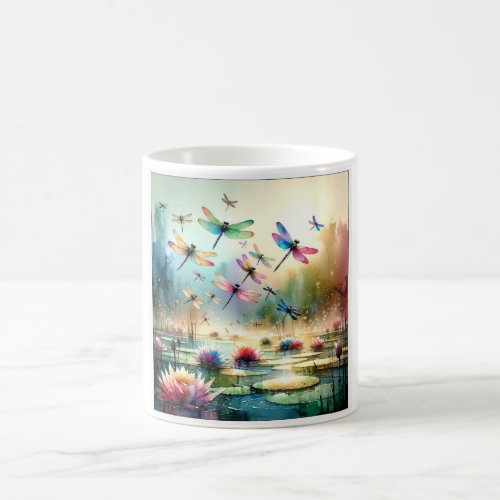 Dragonfly Dance _ Watercolor Coffee Mug