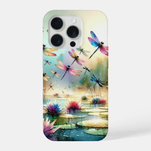 Dragonfly Dance _ Watercolor iPhone 15 Pro Case