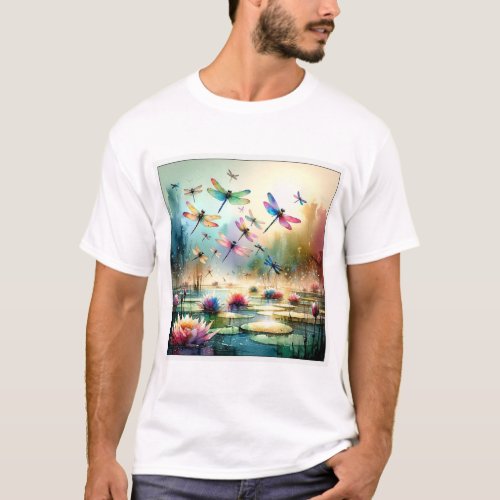 Dragonfly Dance _ Watercolor T_Shirt