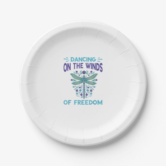 Dragonfly Dancing On The Winds Dragonfly Lovers Dr Paper Plates (Front)