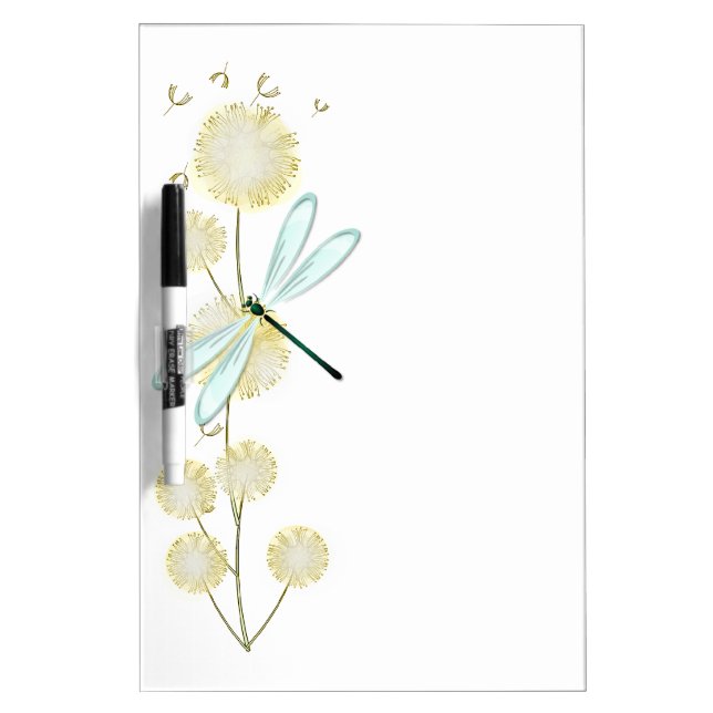 Dragonfly & Dandelions Dry Erase Board (Front)