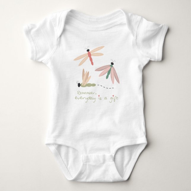 Dragonfly Day Gift Baby Bodysuit (Front)