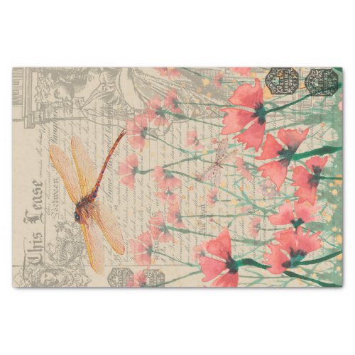 Dragonfly Deeds mirrored Decoupage Tissue Paper