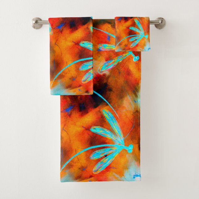 Dragonfly Desert Flit Bath Towel Set (Insitu)
