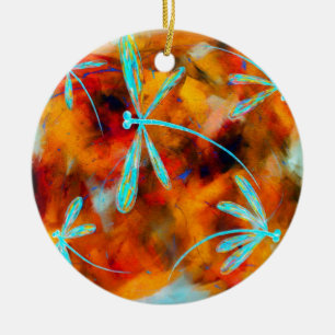 Dragonfly Desert Flit Ceramic Ornament