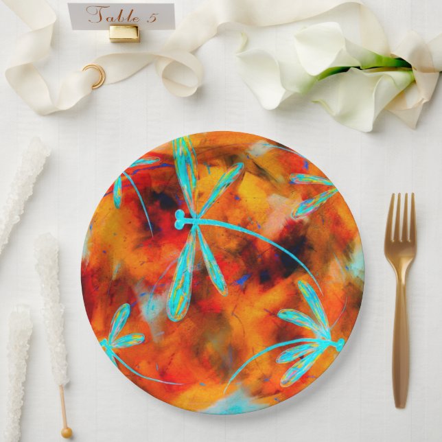 Dragonfly Desert Flit Paper Plates (Wedding)