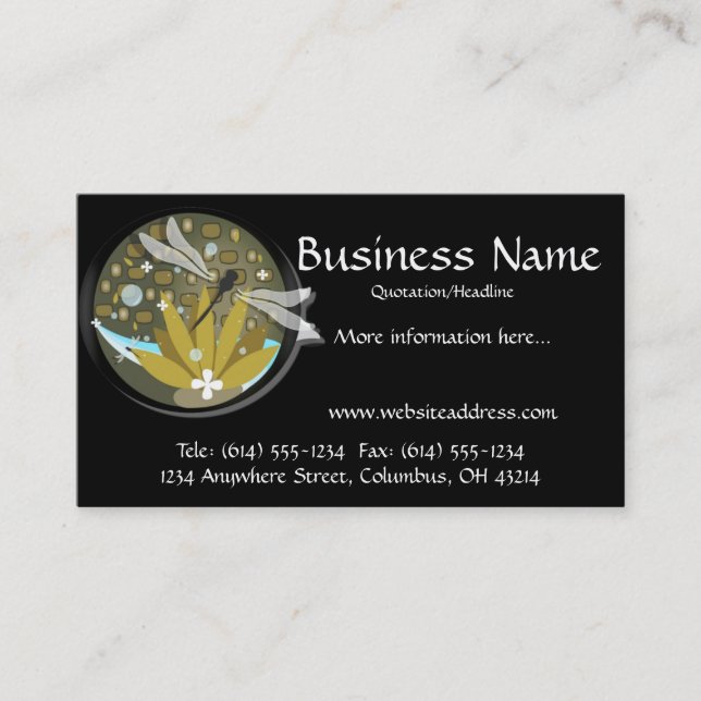 Dragonfly Design 2 Business Cards (Front)