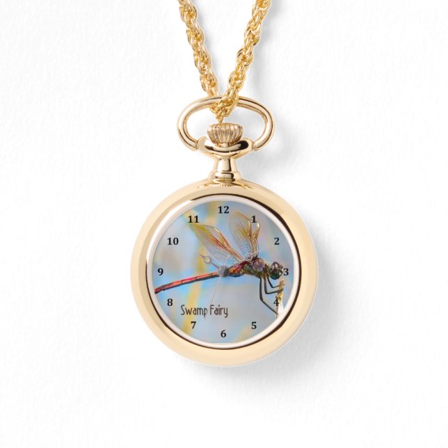 Dragonfly Design with Gold Wings Watch (Front)
