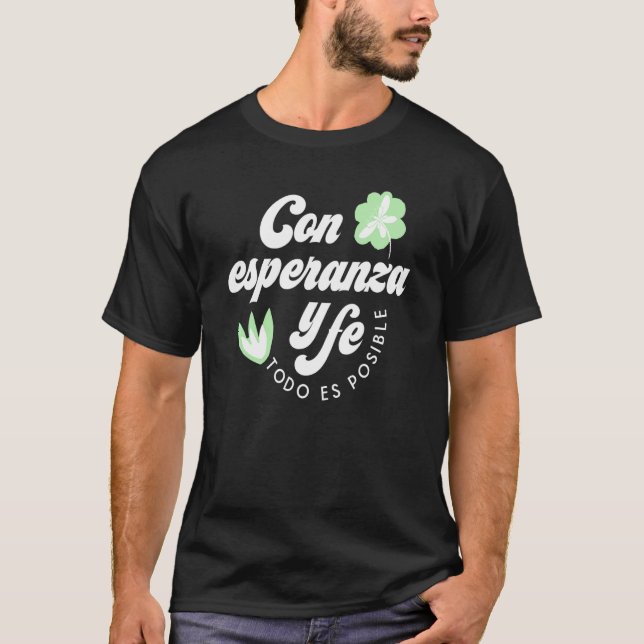 Dragonfly Design With Inspirational Quote In Spani T-Shirt (Front)